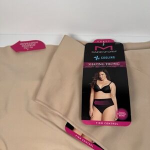 Maidenform TWO Thong Curvy Cooling Shaping Thong Firm Control Women 4X Underwear